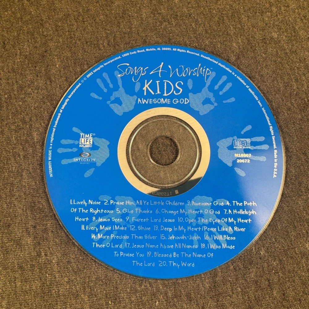 Songs 4 Worship Kids‎ Awesome God CD Time Life Integrity Music 2002 20 Tracks